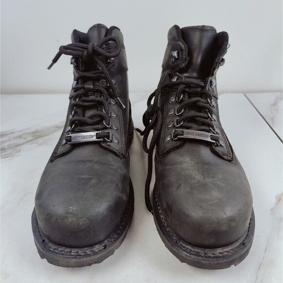 Harley-Davidson Men\'s Virgo Black Leather Motorcycle Riding Boots, Sz 9 main image 7